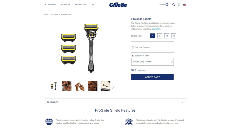 Gillette using BigCommerce