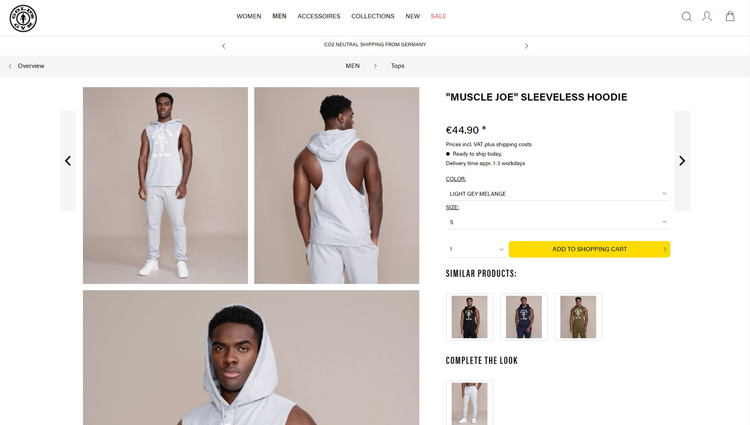Gold's Gym DE using Shopware