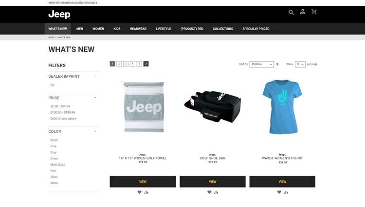 Jeep merch store using Magento B2B
