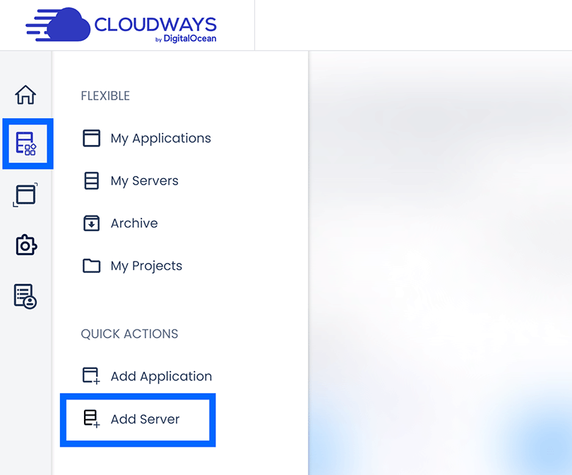 Server icon and Add Server option highlighted in left-hand menu