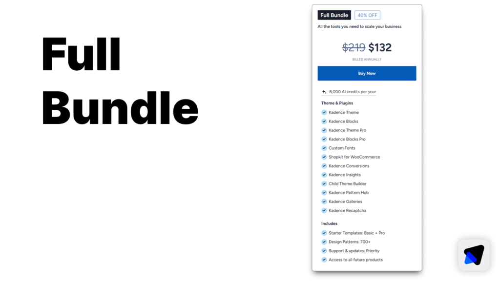 Kadence Black Friday sale Full Bundle pricing