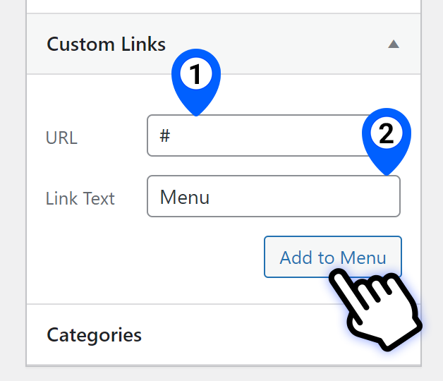 add a custom link menu item