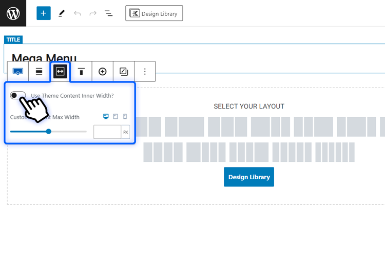 set row layout to use theme content inner width
