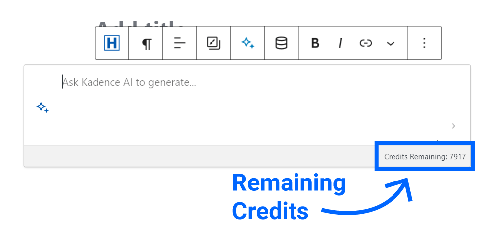 kadence ai remaining credits