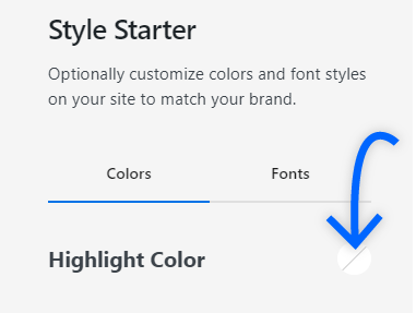 click on the empty highlight color swatch