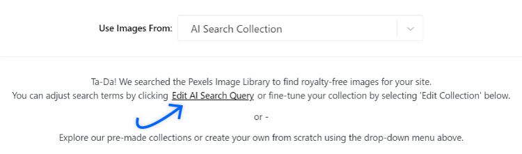 click edit ai search query