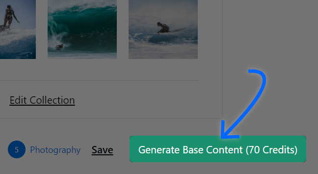 generate base content with kadence ai