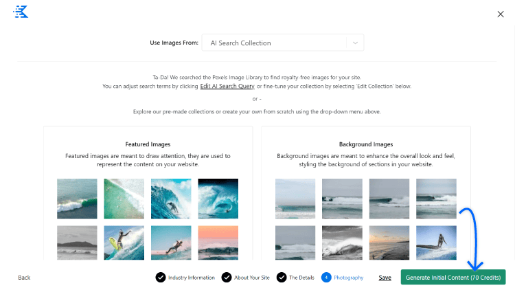 generate initial content with updated details