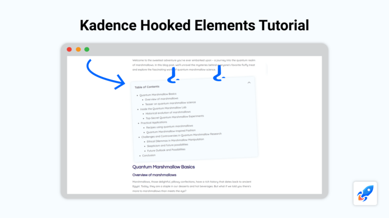 kadence hooked elements tutorial