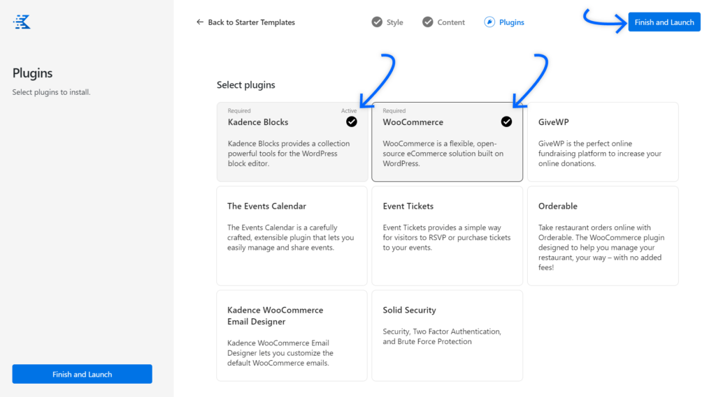 select plugins and import the ai generated template