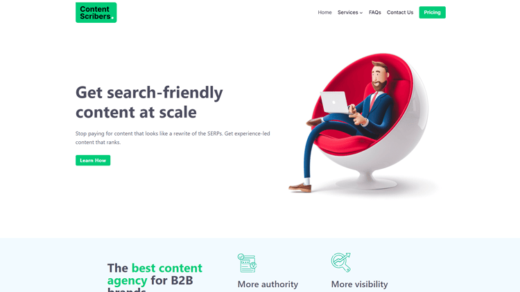 content scribers homepage