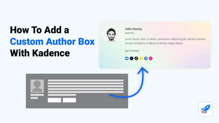 Custom author box Kadence hero image