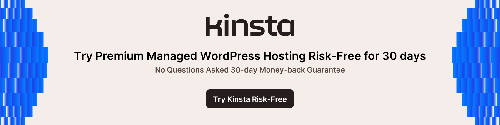 Sign up for Kinsta managed WordPress hosting banner.
