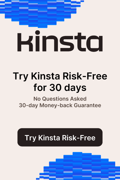 Sign up for Kinsta managed WordPress hosting banner.