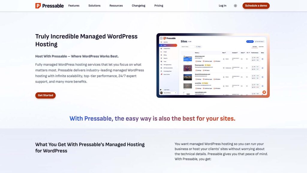 Managed WordPress hosting by Pressable